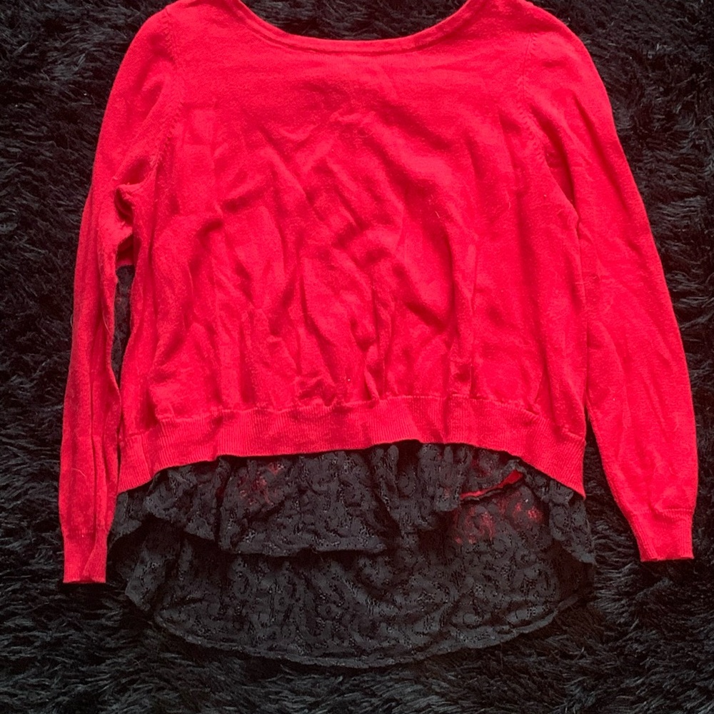 Torrid Red and Black Layered Sweater Cardigan